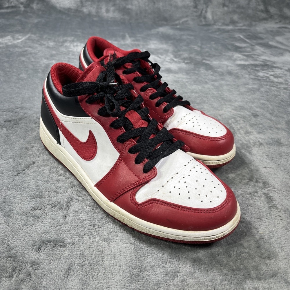 Air Jordan 1 Retro Low Men 8.5 Reverse Black Toe Sport Luxe Basketball Red Nike